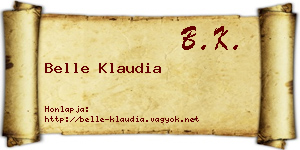 Belle Klaudia névjegykártya