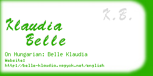 klaudia belle business card